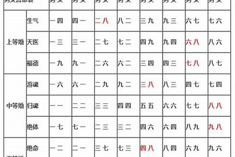 真正的三元合婚 三元合婚九宫合命速查表？