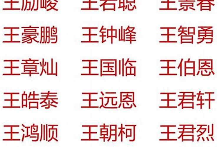 王姓名字男属虎