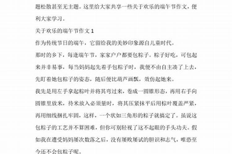 快乐的端午节作文