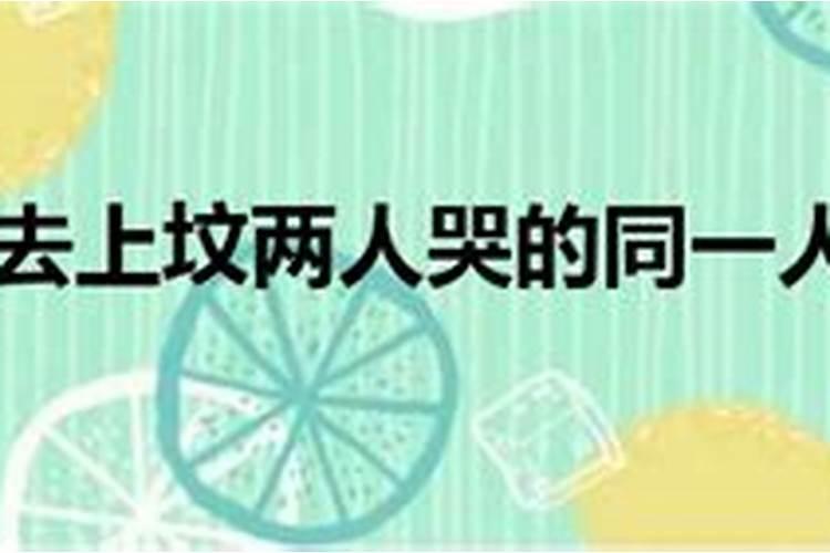清明时节雨纷纷,一男一女去上坟,一个哭的是丈人的女婿,一个哭的是...