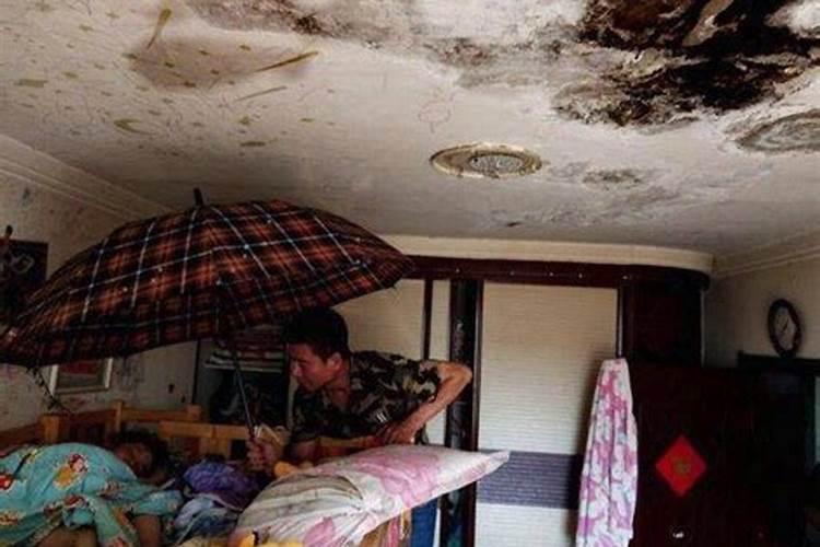 梦见下雨屋子多处漏雨