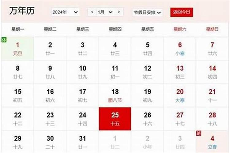 腊月十五是几月几日？
