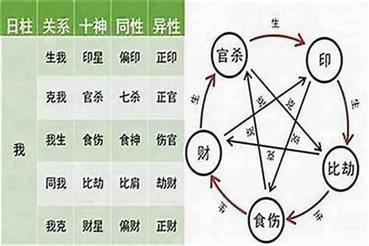 八字中的日柱如何推算出所属十神？