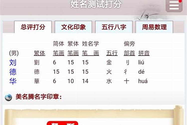八字测名字打分