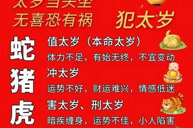 2026年犯太岁五大生肖属相