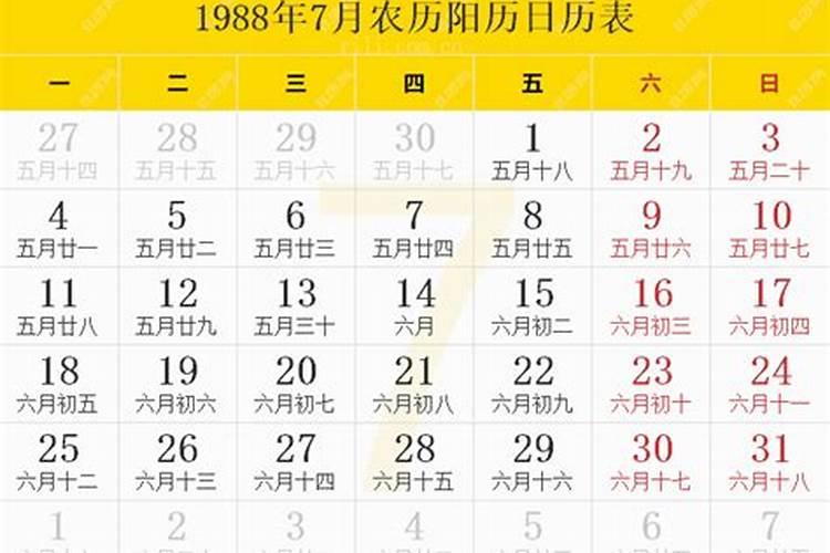 1988年农历7月28日 13点 求解八字